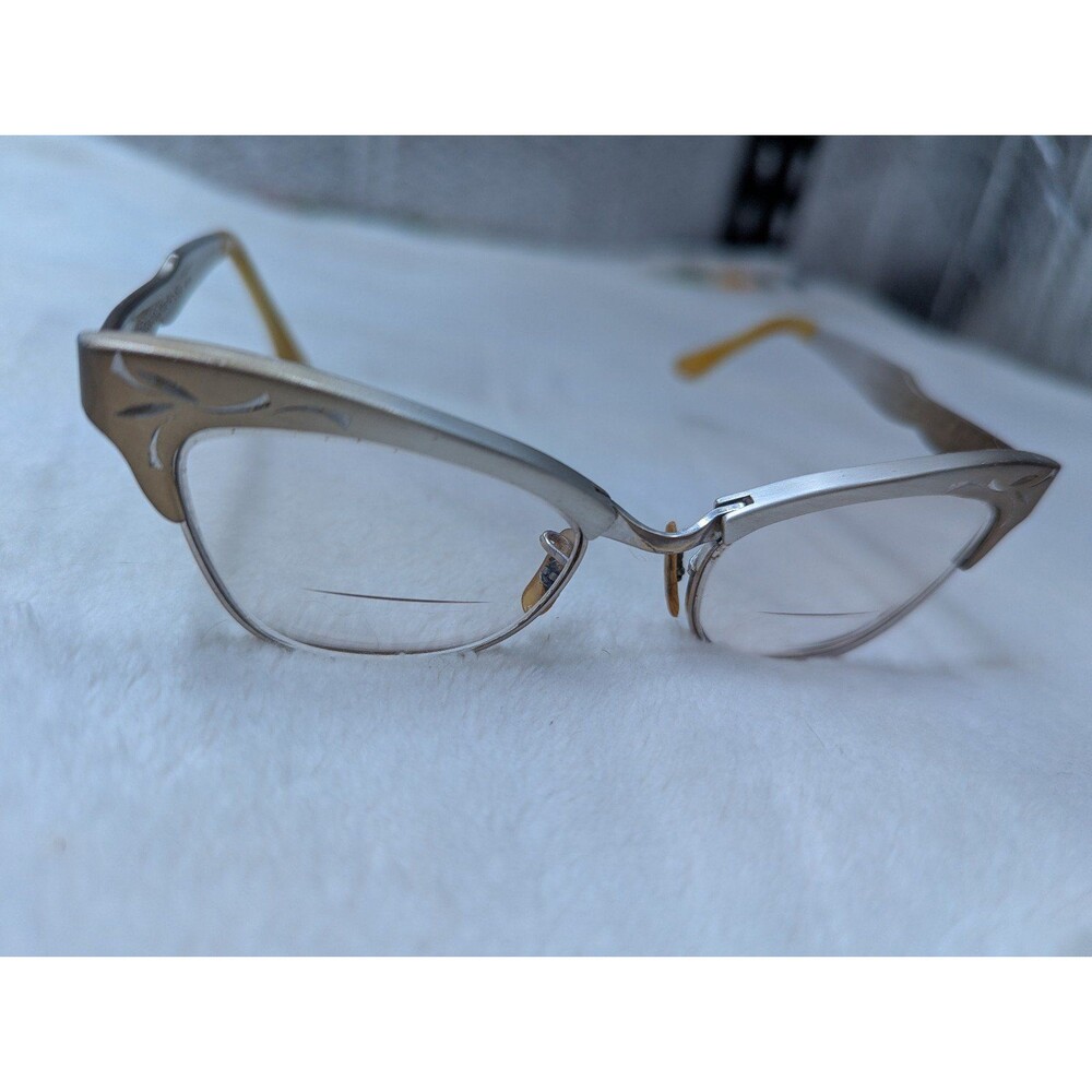 Vintage Cat Eye Reading Glasses Women's Eyewear 18k Gold Filled Halloween outfit